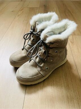 Sorel, Cozy Faux-Fur Lined Women's Winter Ankle Boots - Taupe, Women 8